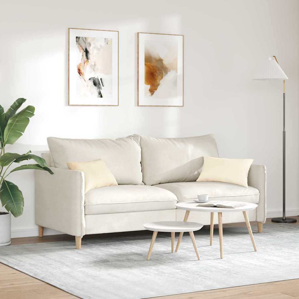Sofa Cushion 2 Pieces Cream 50 x 30 cm Cord Fabric