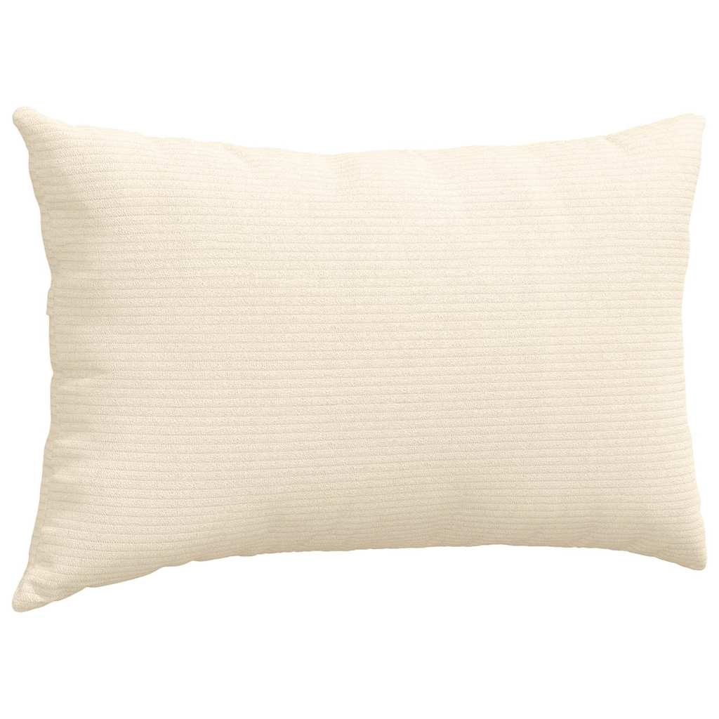 Sofa Cushion 2 Pieces Cream 50 x 30 cm Cord Fabric