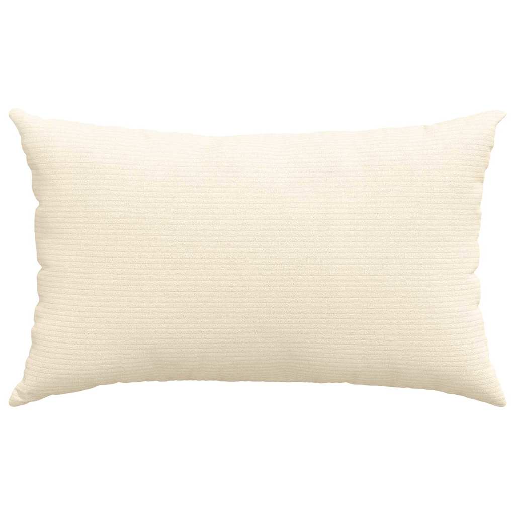Sofa Cushion 2 Pieces Cream 50 x 30 cm Cord Fabric