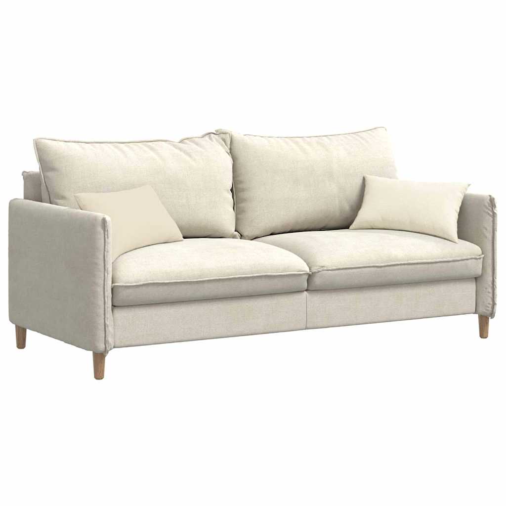 Sofa Cushion 2 Pieces Cream 50 x 30 cm Cord Fabric