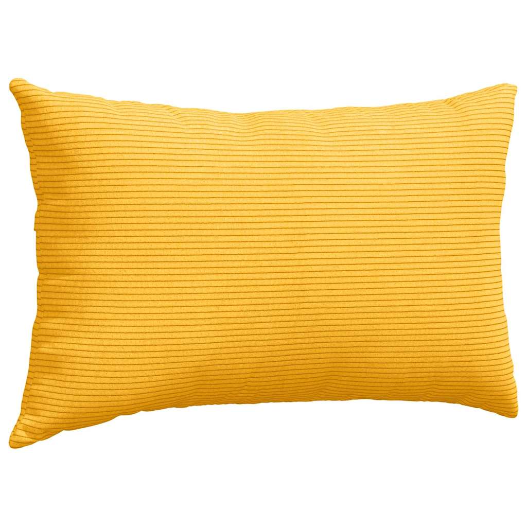 Coussins de canapé 2 pièces Jaune clair 50 x 30 cm Tissu côtelé