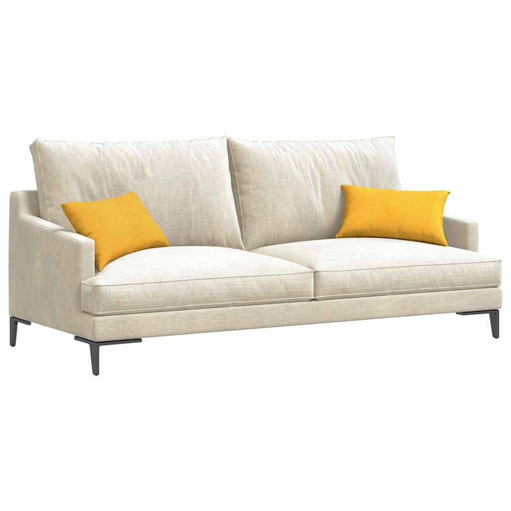 Coussins de canapé 2 pièces Jaune clair 50 x 30 cm Tissu côtelé