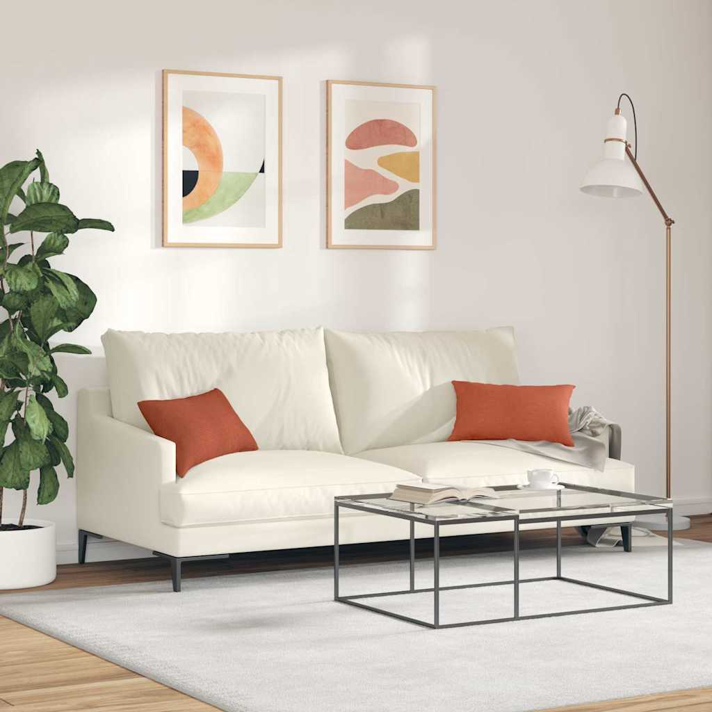 Coussins de canapé 2 pièces rouge-orange 50 x 30 cm en velours côtelé