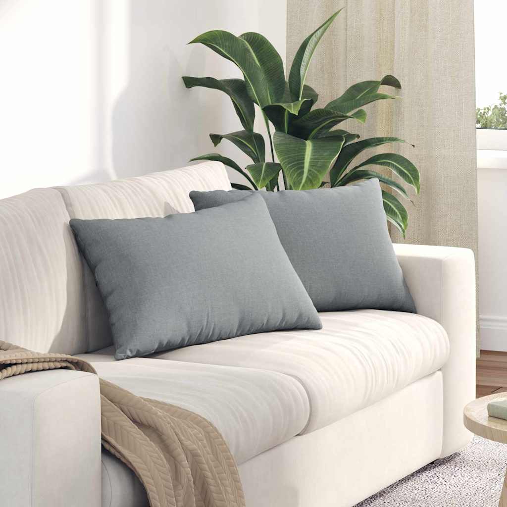 Couch Cushions 2 pcs Light Grey 60 x 40 cm Fabric