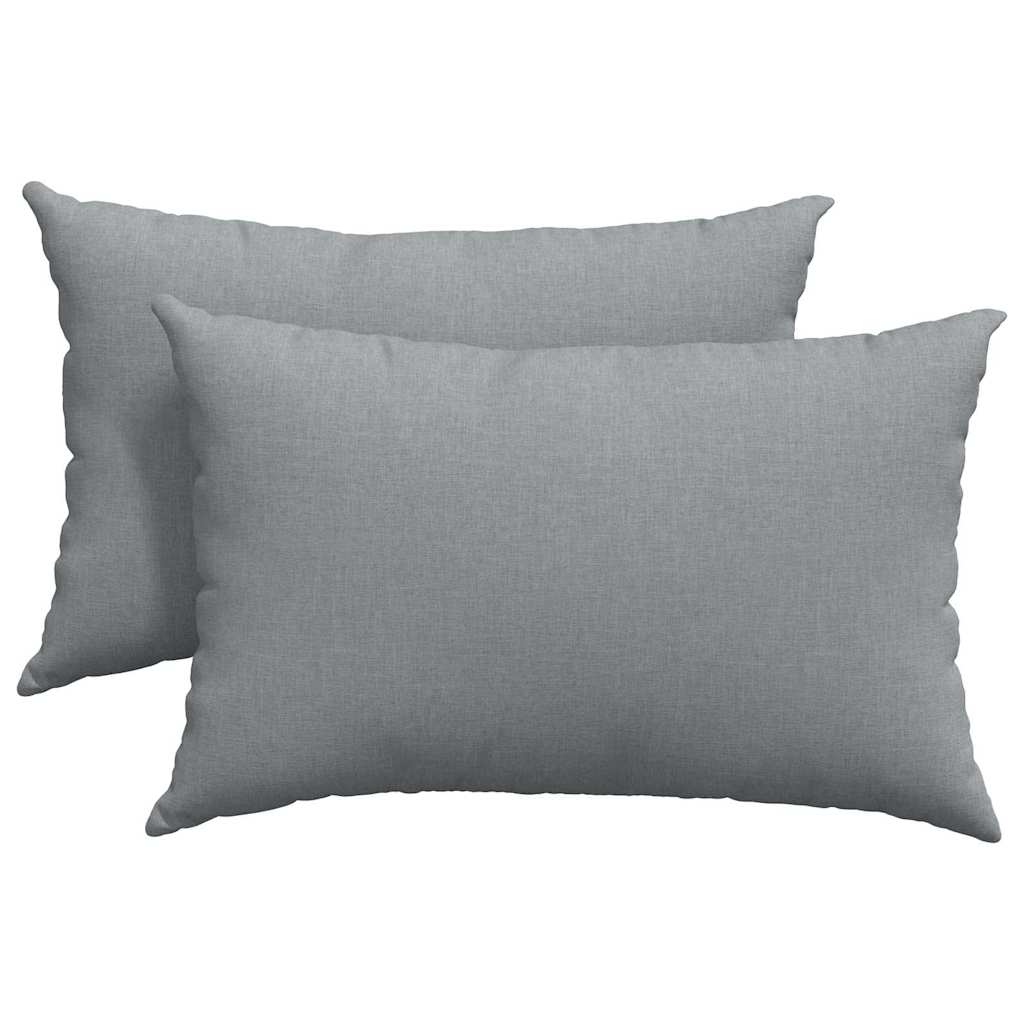 Couch Cushions 2 pcs Light Grey 60 x 40 cm Fabric