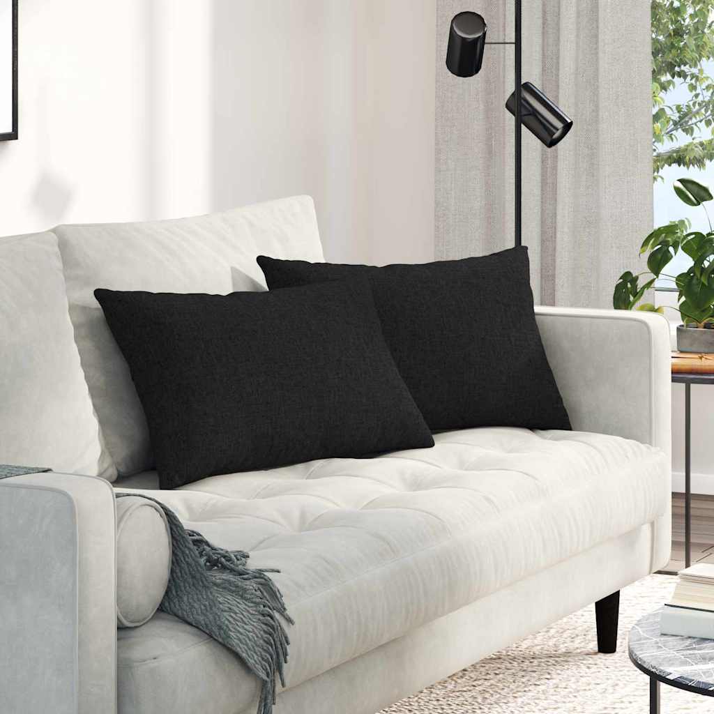 Sofa cushions 2 pcs Black 60 x 40 cm Fabric