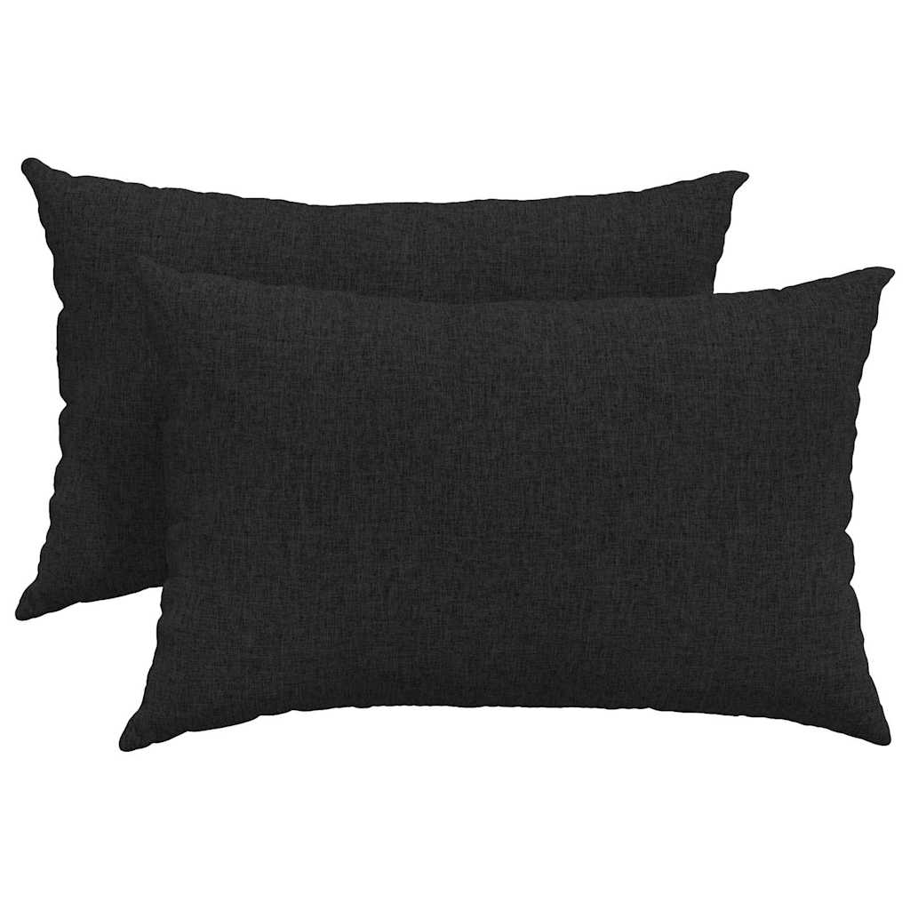 Sofa cushions 2 pcs Black 60 x 40 cm Fabric
