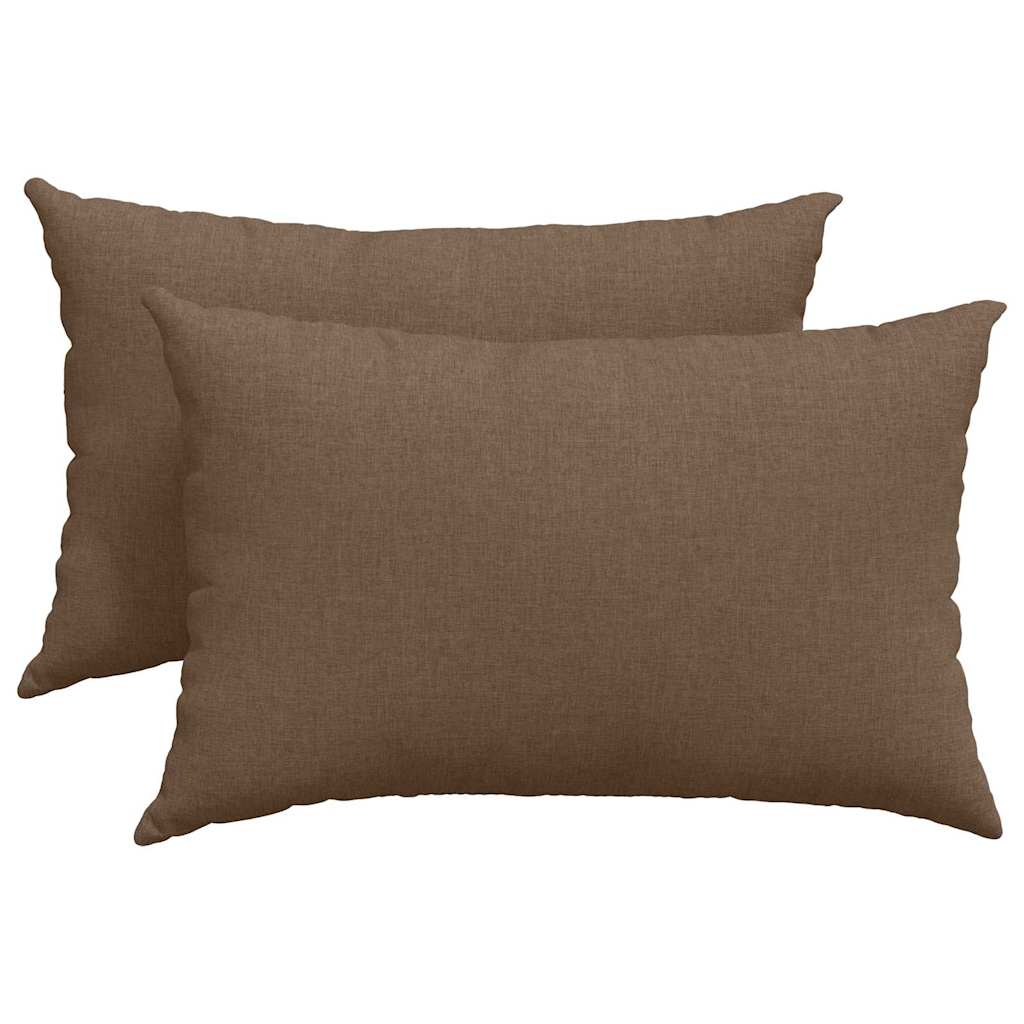 Sofa Cushions 2 pcs Brown 60 x 40 cm Fabric