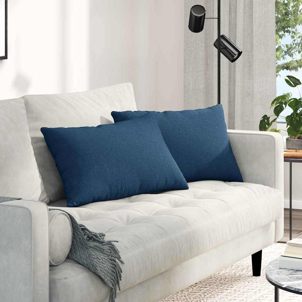 Sofa cushions 2 pcs Blue 60 x 40 cm Fabric