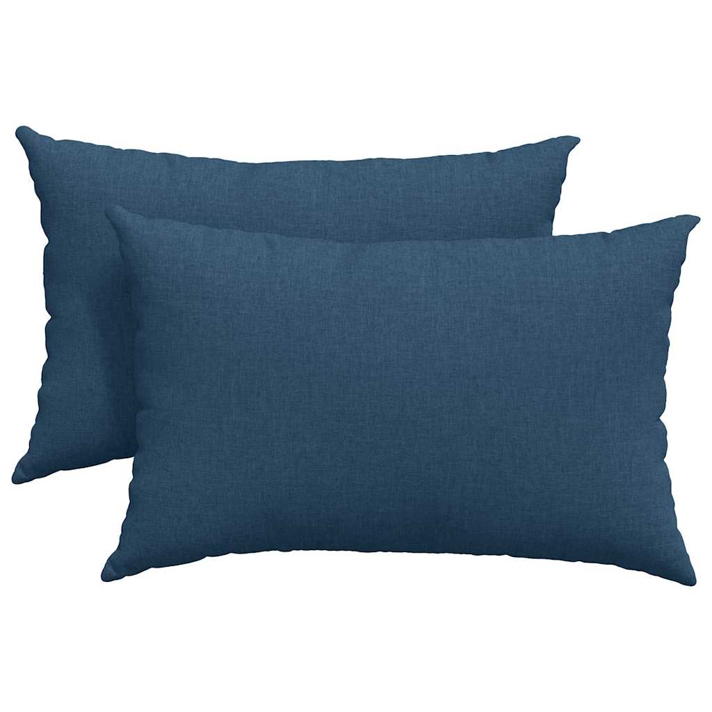 Sofa cushions 2 pcs Blue 60 x 40 cm Fabric