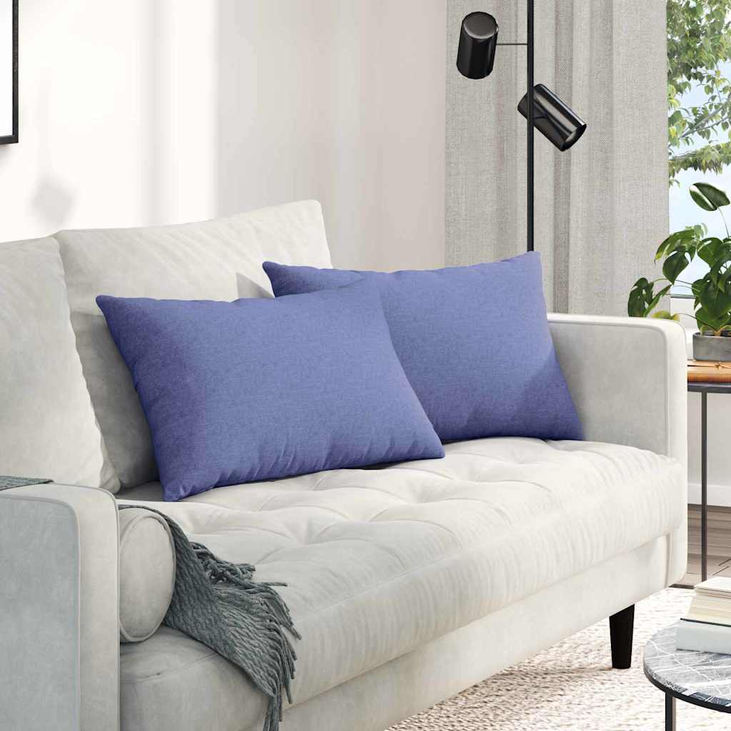 Coussins de canapé 2 pcs Jean bleu 60 x 40 cm Tissu