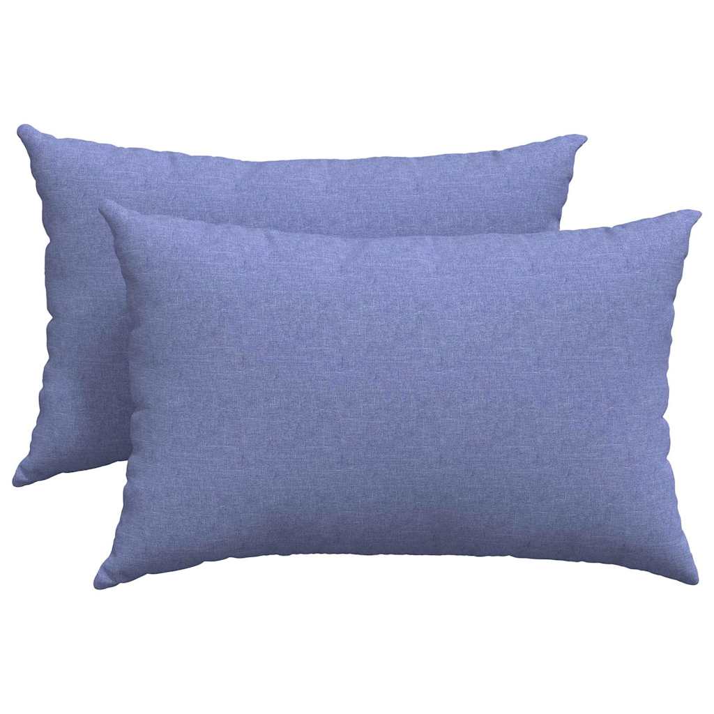 Coussins de canapé 2 pcs Jean bleu 60 x 40 cm Tissu