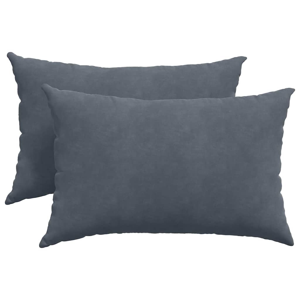 Coussins de canapé 2 pièces gris foncé 60 x 40 cm tissu côtelé