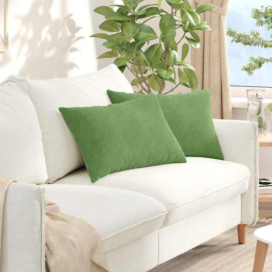 Coussins de canapé 2 pièces Vert clair 60 x 40 cm Tissu côtelé