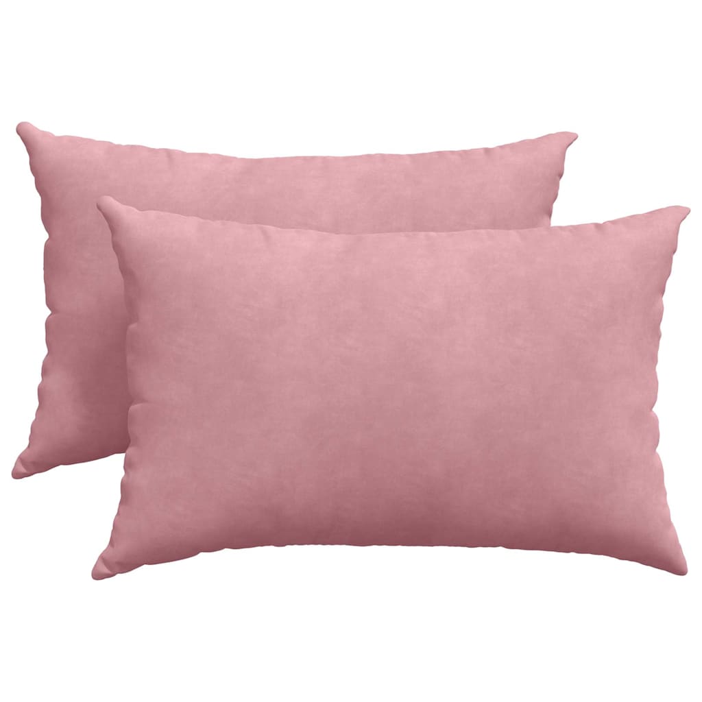 Coussins de canapé 2 pièces roses 60 x 40 cm en velours côtelé