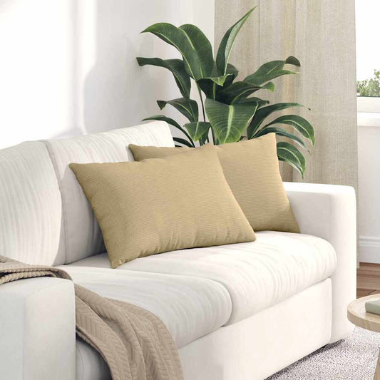 Sofakissen 2 Stück Grau-Grün 60 x 40 cm Cordstoff