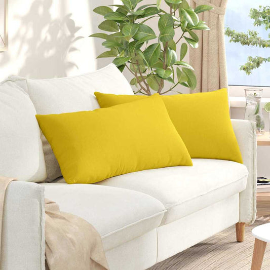 Sofakissen 2 pcs Helles Gelb 80 x 40 cm Stoff