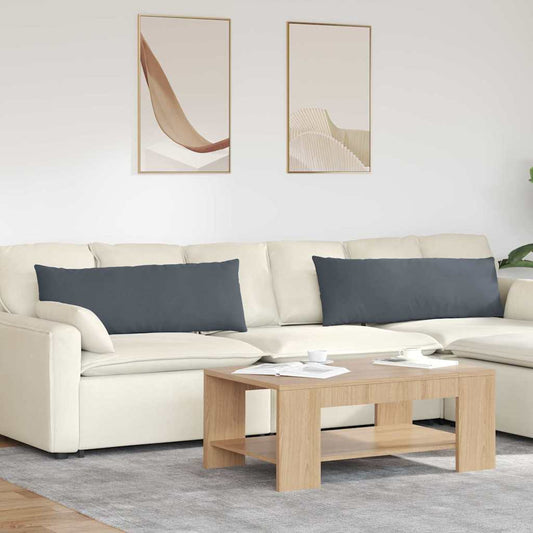 Sofakissen 2 Stück Dunkelgrau 120 x 40 cm Cordstoff