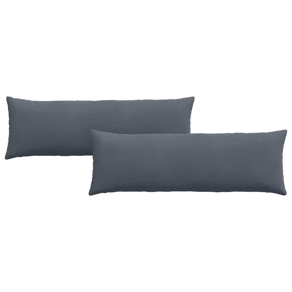 Sofakissen 2 Stück Dunkelgrau 120 x 40 cm Cordstoff