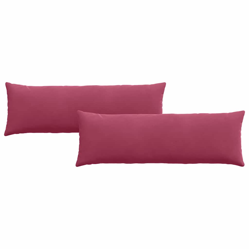 Coussins de canapé 2 pièces rouge bordeaux 120 x 40 cm tissu côtelé