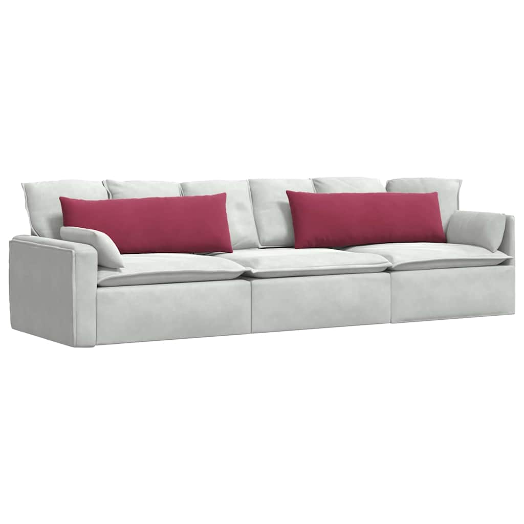 Coussins de canapé 2 pièces rouge bordeaux 120 x 40 cm tissu côtelé