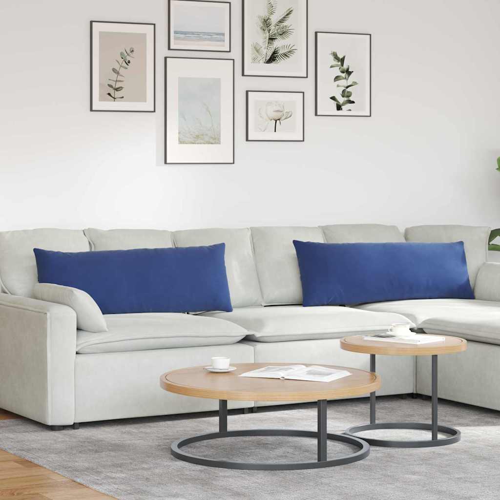 Coussins de canapé 2 pièces bleu police 120 x 40 cm tissu côtelé