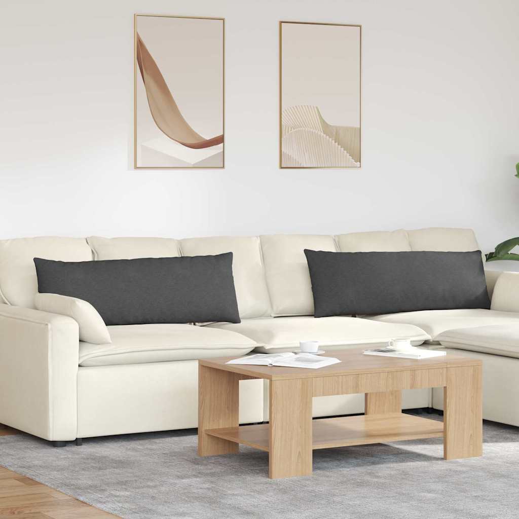 Coussins de canapé 2 pièces gris foncé 120 x 40 cm en velours côtelé