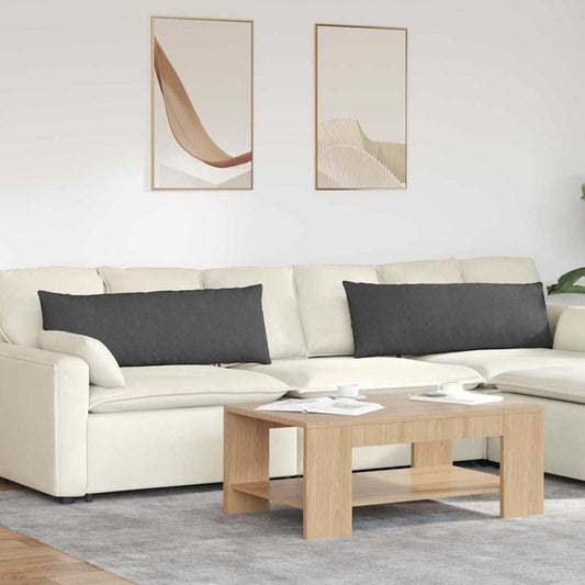 Sofakissen 2 Stück Dunkelgrau 120 x 40 cm Cordstoff