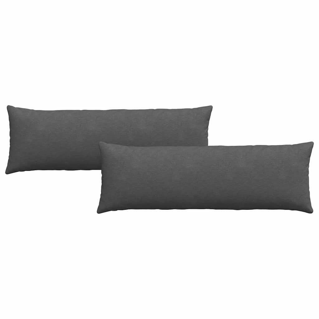 Coussins de canapé 2 pièces gris foncé 120 x 40 cm en velours côtelé