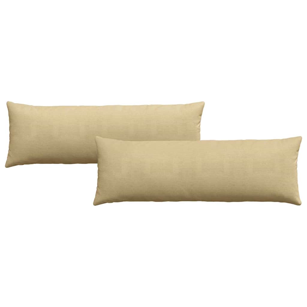 Coussins de canapé 2 pièces gris-vert 120 x 40 cm en velours côtelé