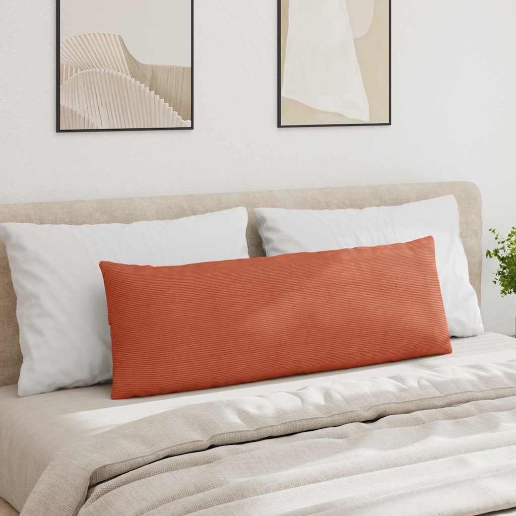 Coussins de canapé 2 pièces rouge-orange 120 x 40 cm, velours côtelé