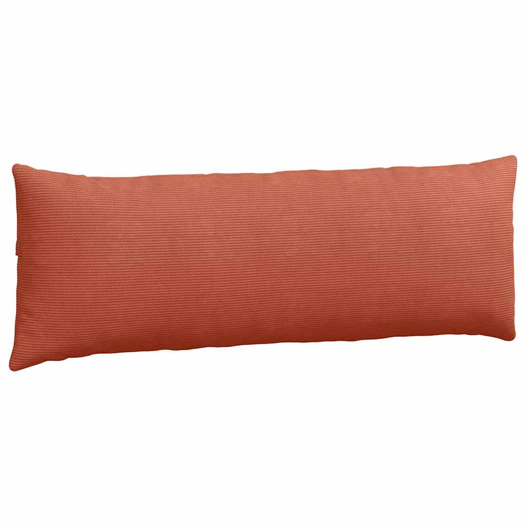 Coussins de canapé 2 pièces rouge-orange 120 x 40 cm, velours côtelé