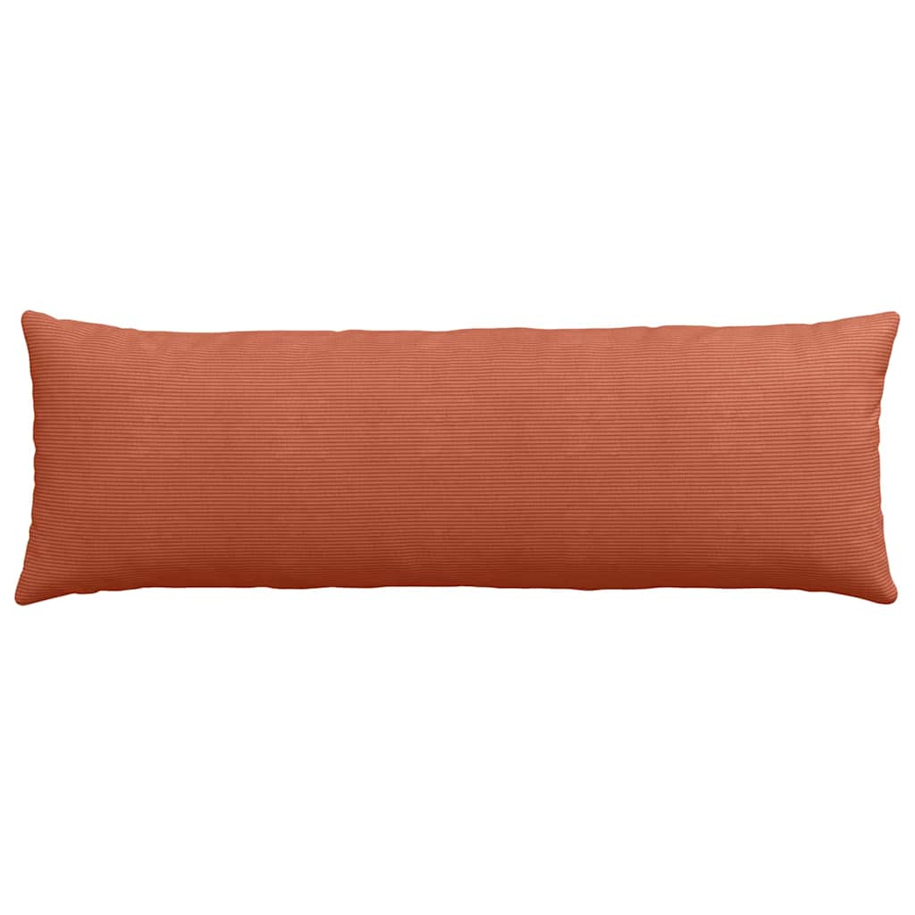 Coussins de canapé 2 pièces rouge-orange 120 x 40 cm, velours côtelé
