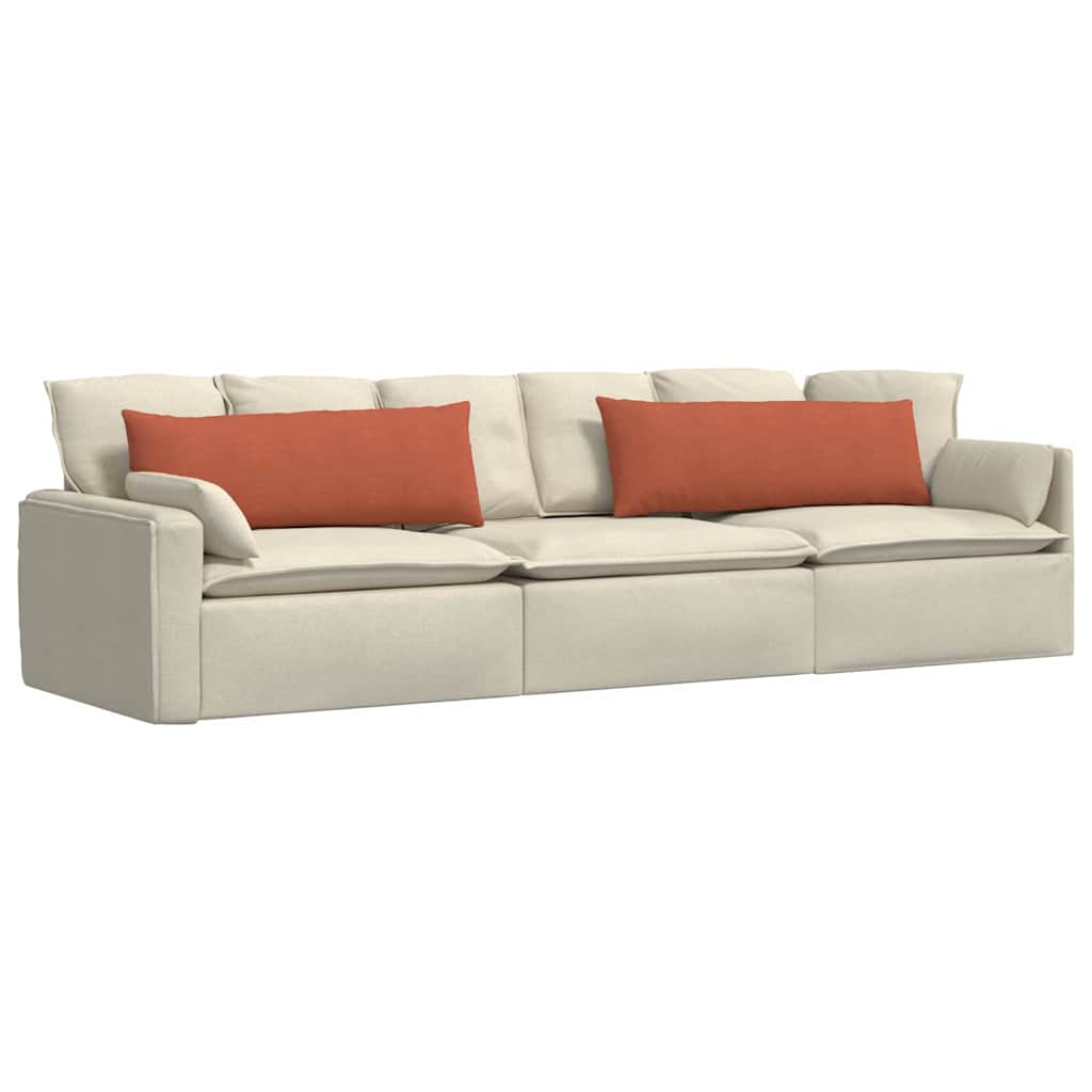 Coussins de canapé 2 pièces rouge-orange 120 x 40 cm, velours côtelé