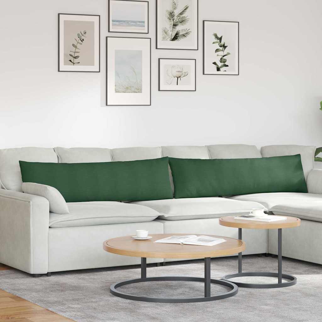 Coussins de canapé 2 pièces vert foncé 145 x 40 cm Velours côtelé