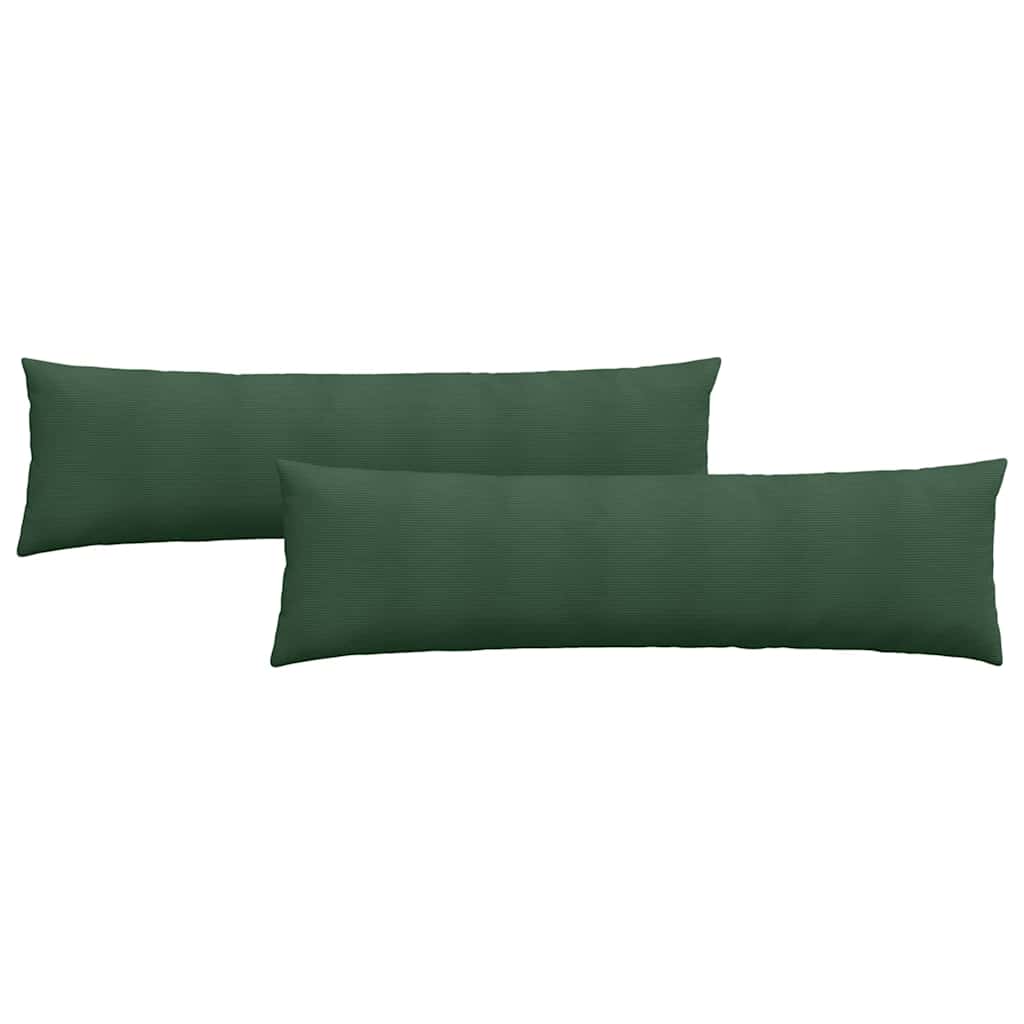 Coussins de canapé 2 pièces vert foncé 145 x 40 cm Velours côtelé