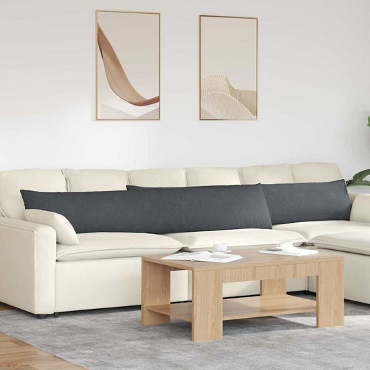 Sofakissen 2 Stück Dunkelgrau 200 x 40 cm Cordstoff