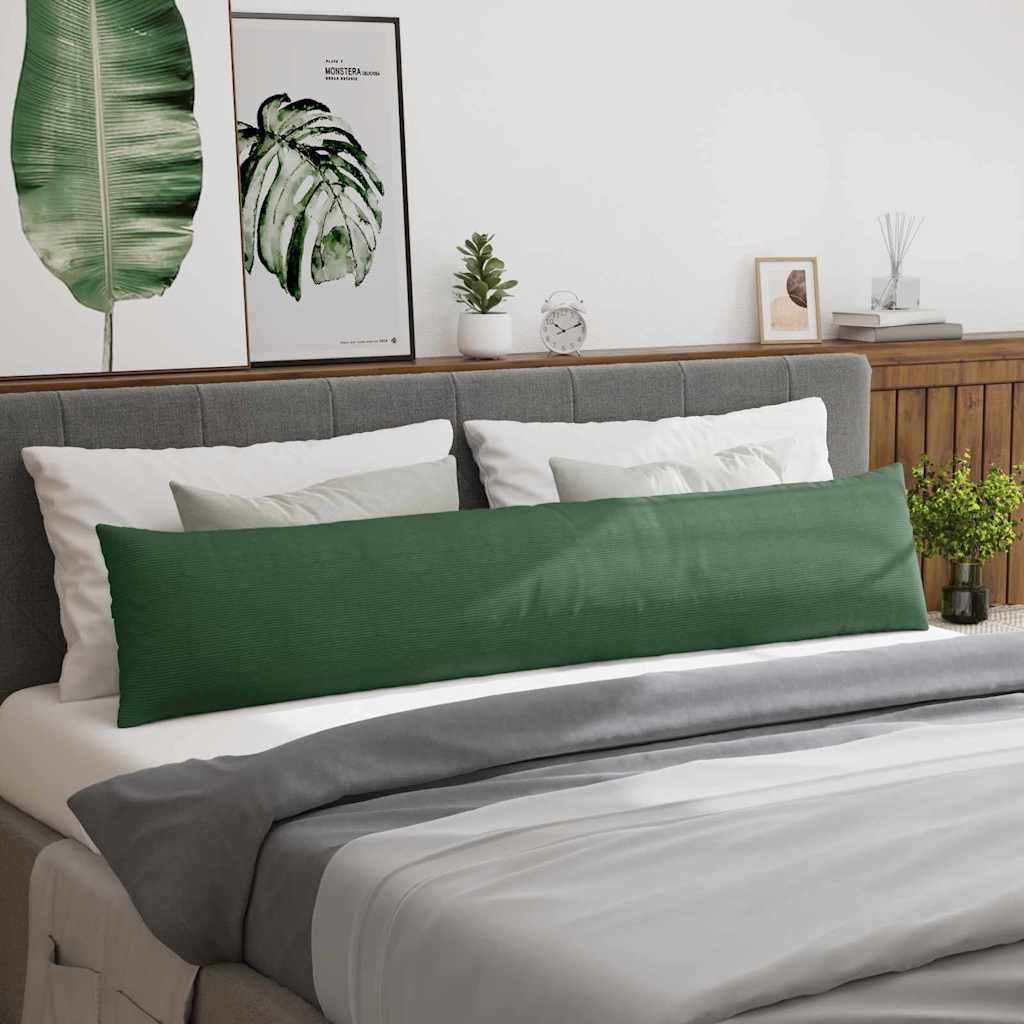 Coussins de canapé 2 pièces vert foncé 200 x 40 cm tissu côtelé