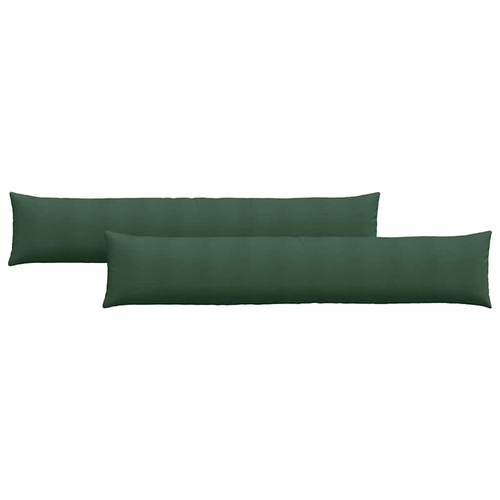 Coussins de canapé 2 pièces vert foncé 200 x 40 cm tissu côtelé
