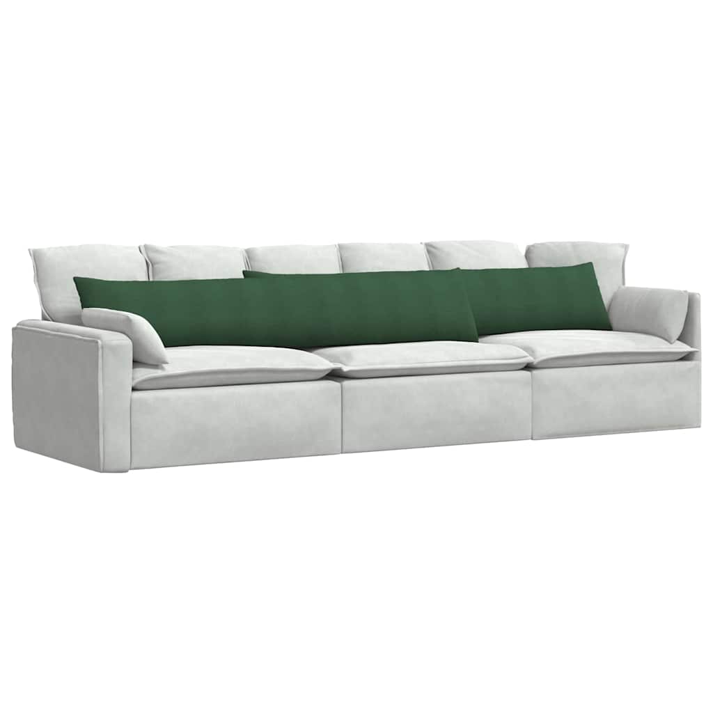 Coussins de canapé 2 pièces vert foncé 200 x 40 cm tissu côtelé