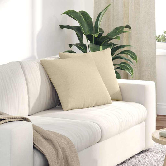 Sofakissen 2 pcs Creme 45 x 45 cm Stoff