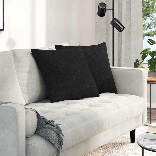 Coussins de canapé 2 pcs Noir 50 x 50 cm Tissu