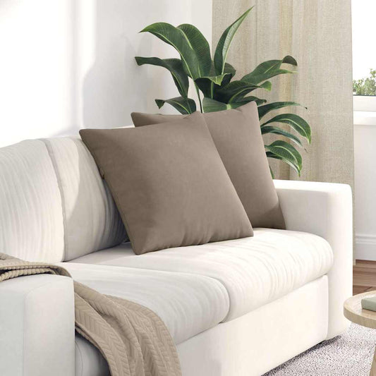 Coussins de canapé 2 pièces Taupe 50 x 50 cm Tissu