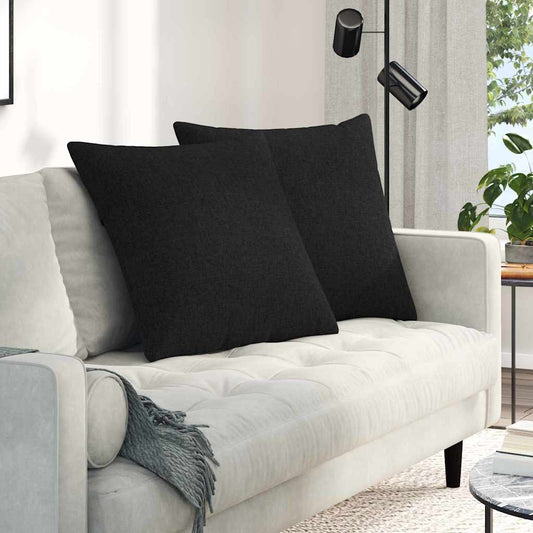 Coussins de canapé 2 pcs Noir 60 x 60 cm Tissu