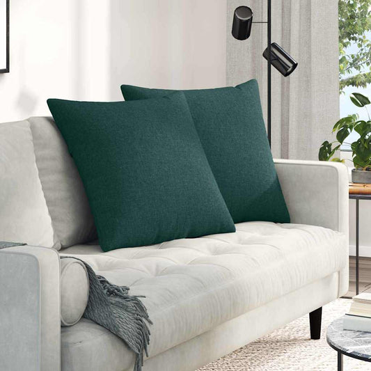 Coussins de canapé 2 pcs Vert foncé 60 x 60 cm Tissu