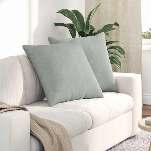 Coussins de canapé 2 pièces gris clair 60 x 60 cm en velours côtelé