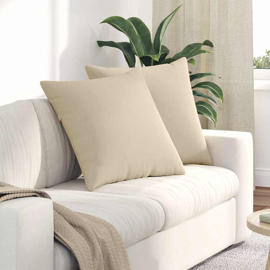 Sofakissen 2 Stück Creme 60 x 60 cm Stoff