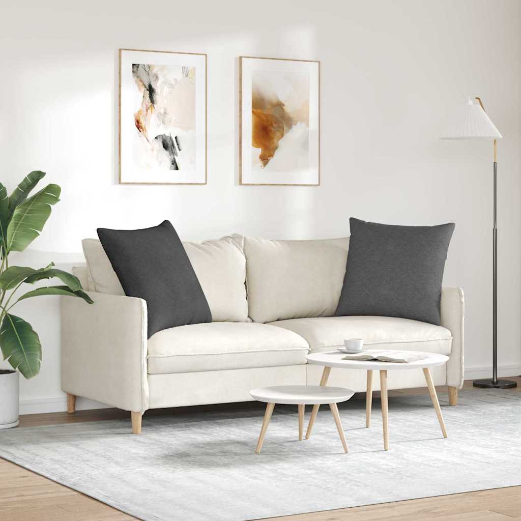 Coussins de canapé 2 pièces gris foncé 60 x 60 cm en velours côtelé