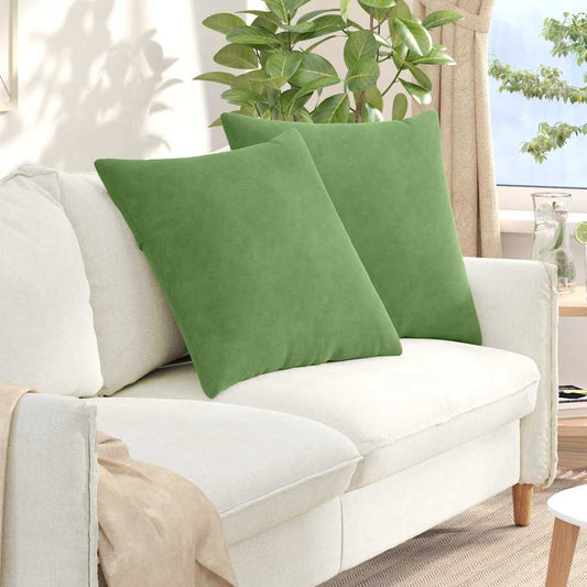 Coussins de canapé 2 pièces vert clair 80 x 80 cm tissu côtelé