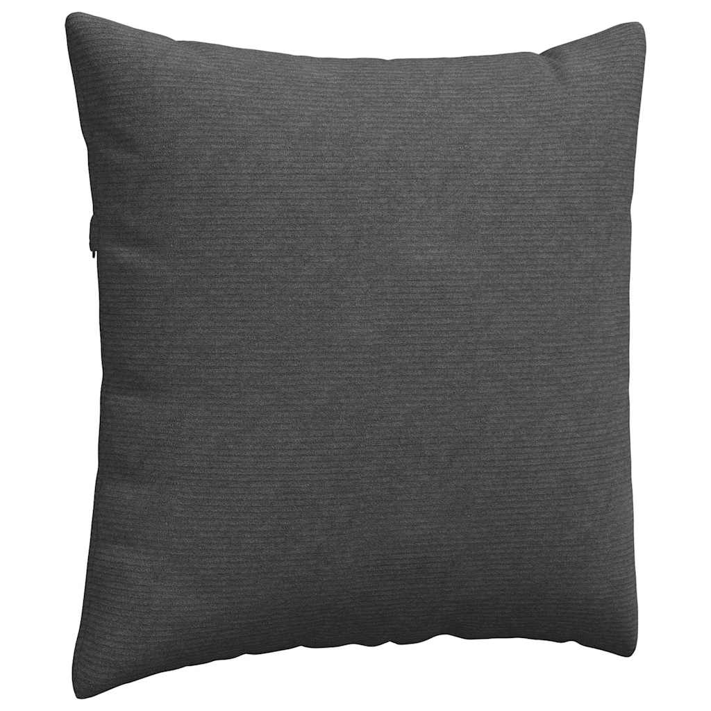 Coussins de canapé 2 pièces gris foncé 80 x 80 cm velours côtelé